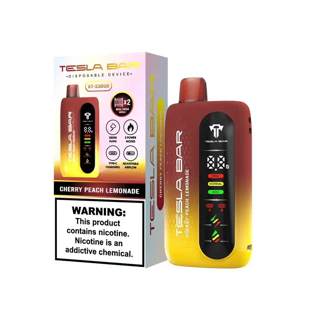 Tesla Bar XT23000 Puff Cherry Peach Lemonade e-cigarette jetable 23000 bouffées 5 % nicotine