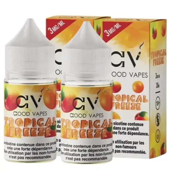 Good Vapes – Tropical Freeze E-liquide 30ml flacons de e-liquide saveur mangue orange et menthe glacée