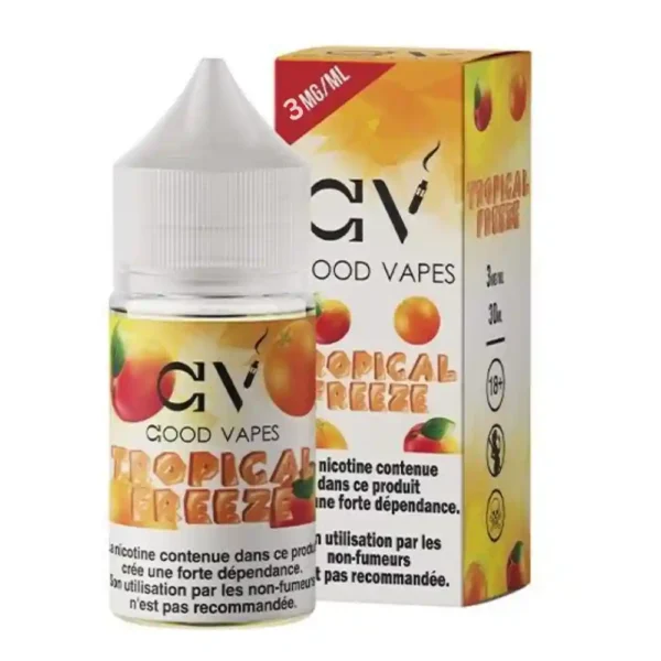 Good Vapes – Tropical Freeze E-liquide 30 ml 3 mg saveur mangue orange et menthe glacée