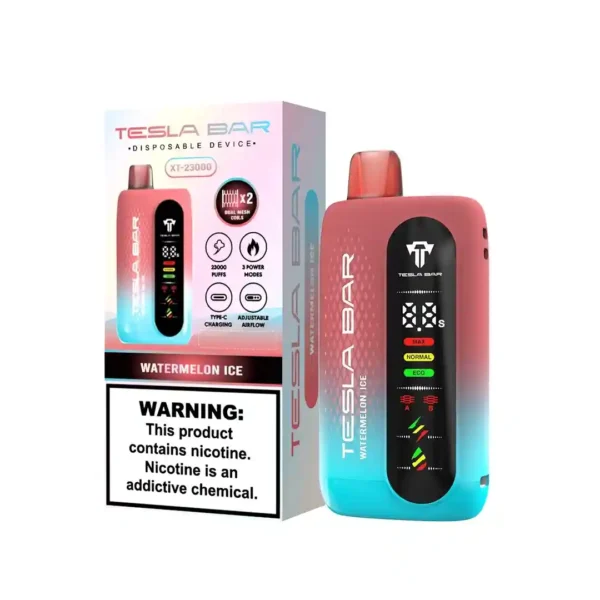 Tesla Bar XT23000 Puff Watermelon Ice e-cigarette jetable 23000 bouffées 5 % nicotine