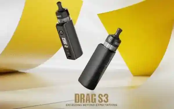 VooPoo Drag S3 Pod System Kit vape devices showcasing sleek design and premium finish
