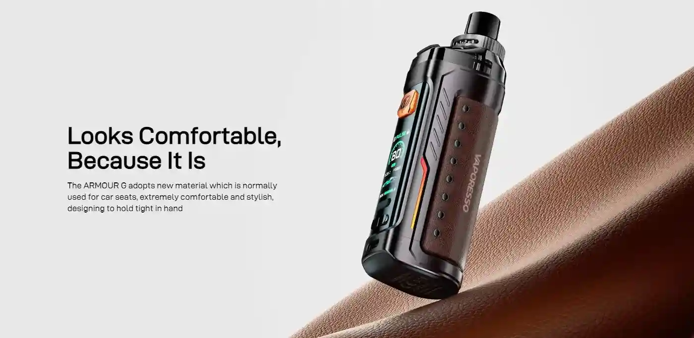 Vaporesso Armour G Pod Kit – Design cuir élégant et prise en main confortable