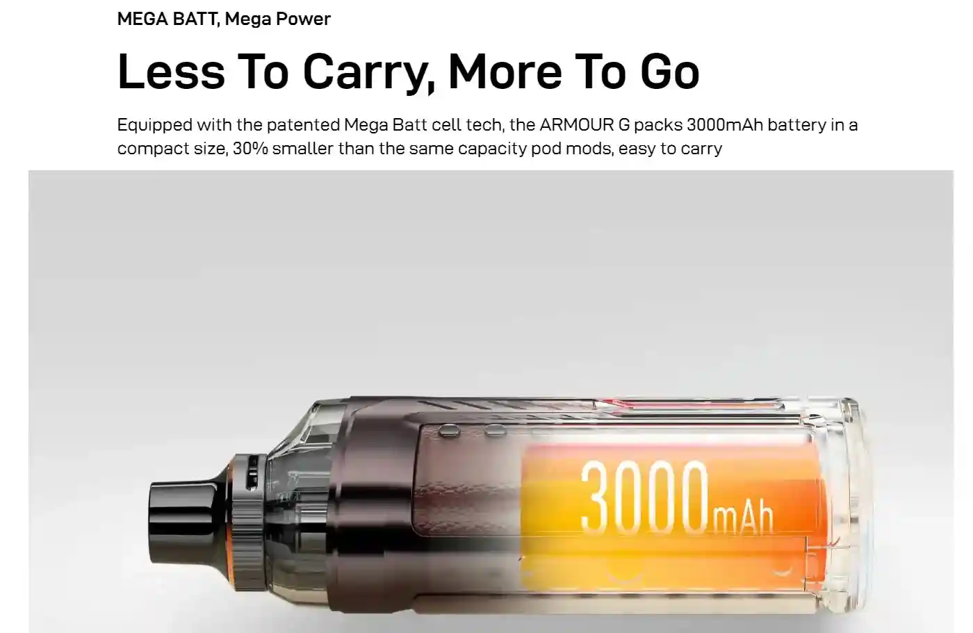 Vaporesso Armour G Pod Kit – Batterie intégrée 3000mAh compacte et puissante