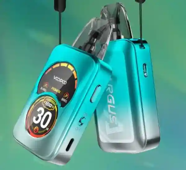 VooPoo Argus A Pod System Kit couleur Azure Blue avec design élégant et tour de cou
