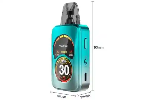 VooPoo Argus A Pod System Kit dimensions 93mm x 44mm x 22mm avec écran OLED