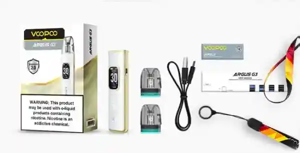VooPoo Argus G3 Pod System Kit – Contenu de la Boîte et Accessoires Complets