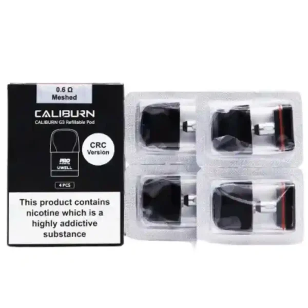 Cartouche Pod Uwell Caliburn G3 0.6 Ohm CRC avec boîte et pods scellés
