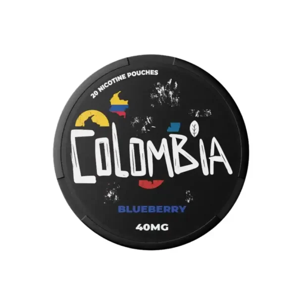 Colombia Blueberry 40mg Nicotine Pouche – boîte de sachets de nicotine saveur myrtille