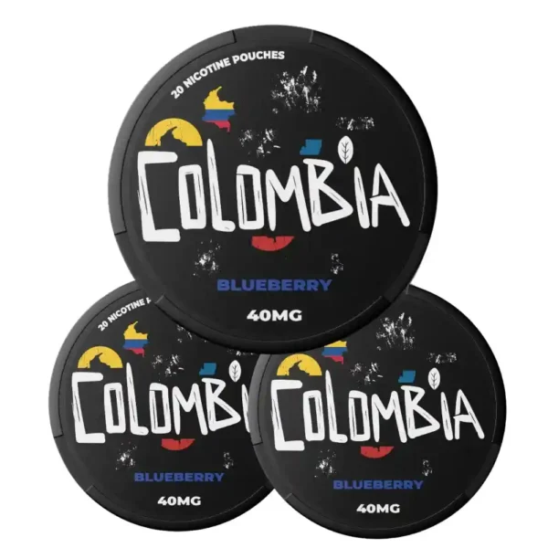 Colombia Blueberry 40mg Nicotine Pouche – Sachets de nicotine arôme myrtille