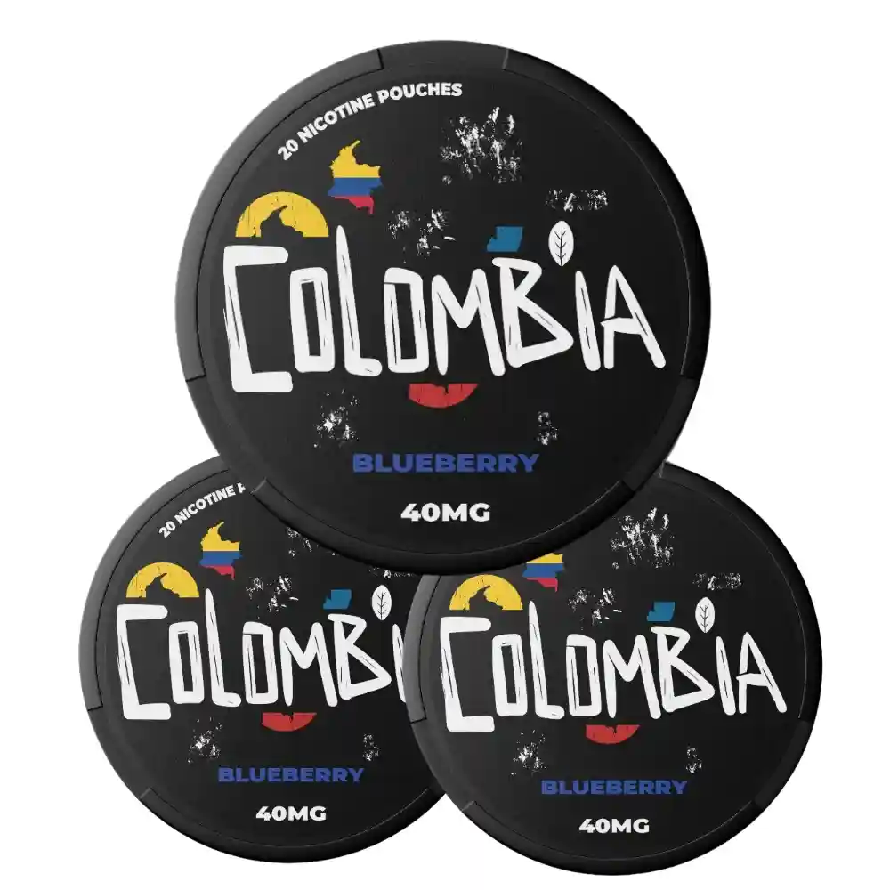 Colombia Blueberry 40mg Nicotine Pouche – Sachets de nicotine arôme myrtille