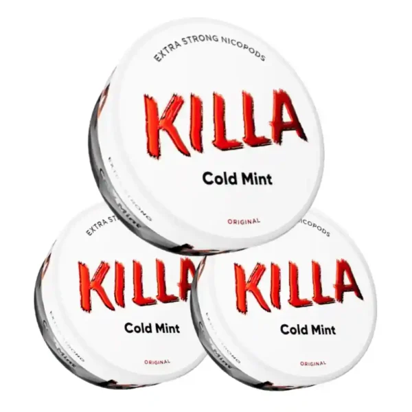 KILLA Cold Mint 16mg Nicotine Pouche main product image showcasing the slim can design