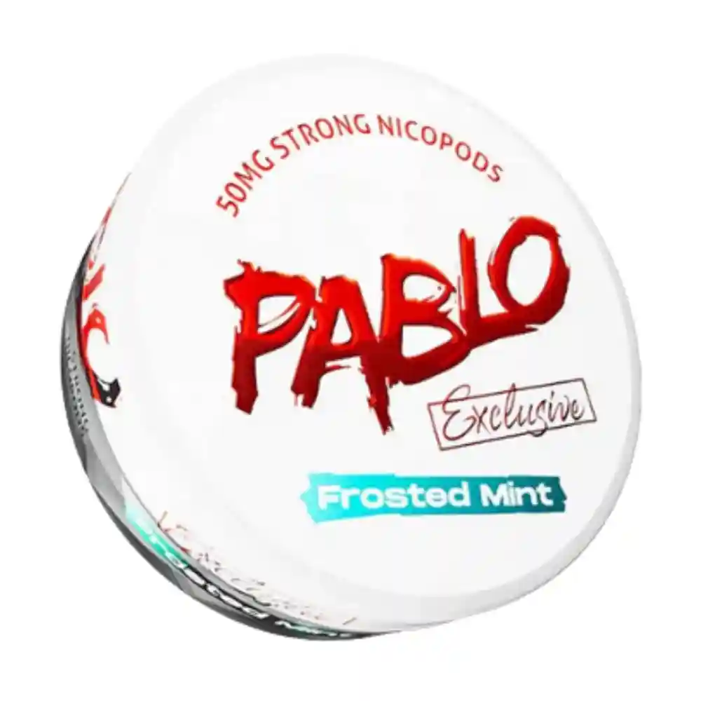PABLO Exclusive Frosted Mint 50mg Nicotine Pouches – boîte blanche saveur menthe glacée