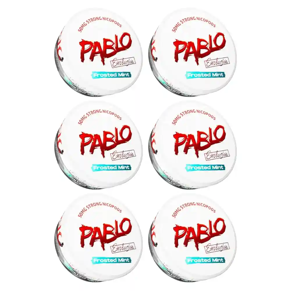 Pack 6× PABLO Exclusive Frosted Mint 50mg Nicotine Pouches – extra strong menthol nicopods