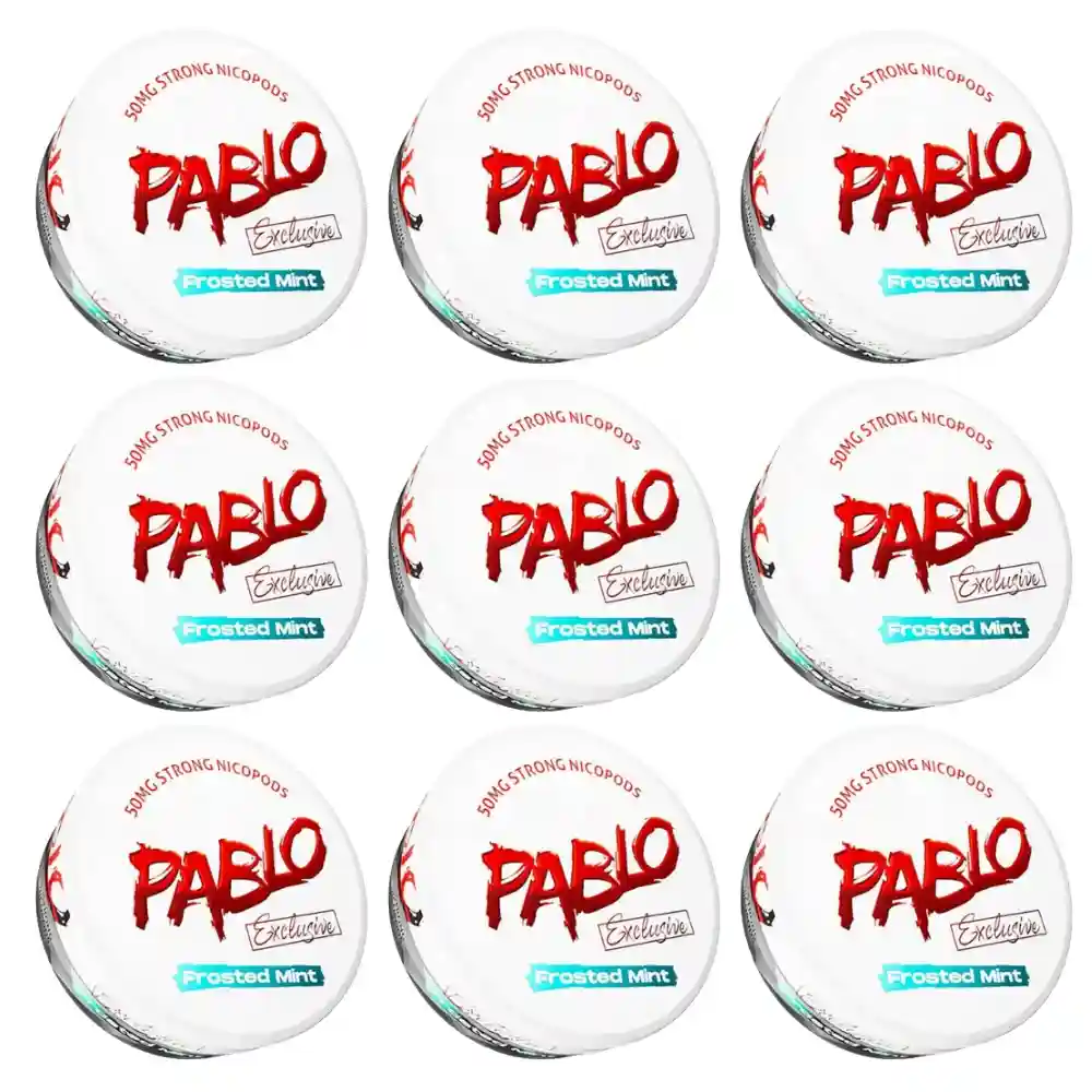 Pack 9× PABLO Exclusive Frosted Mint 50mg Nicotine Pouches – ultra strong menthol nicopods