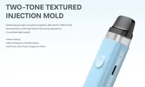 VooPoo Vinci Q Pod System Kit – Design texturé bicolore en ABS et PC