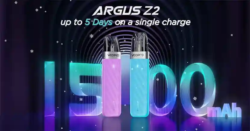 VooPoo Argus Z2 Pod System Kit avec batterie 1500mAh offrant jusqu’à 5 jours d’autonomie