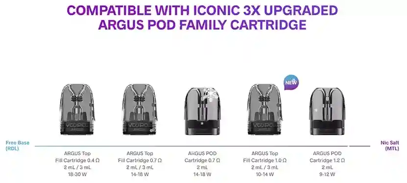 VooPoo Argus Z2 Pod System Kit avec système de remplissage par le haut Topside Filling