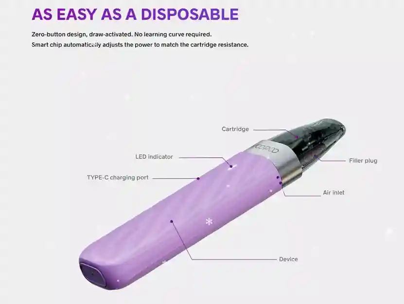 VooPoo Argus Z2 Pod System Kit avec activation automatique et port de charge Type-C
