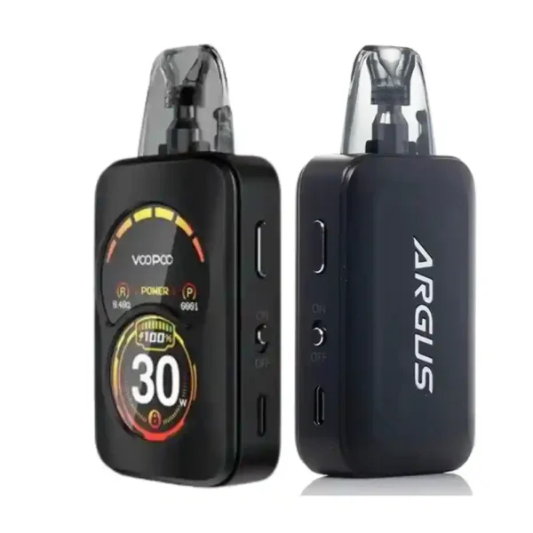 VooPoo Argus A Pod System Kit Phantom Black avec écran OLED et design élégant